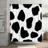 Stylish Animal Print Shower Curtain Black White Cow Skin Pattern for Bathroom Decorations Size: 72 x 84 inches (180x213cm)