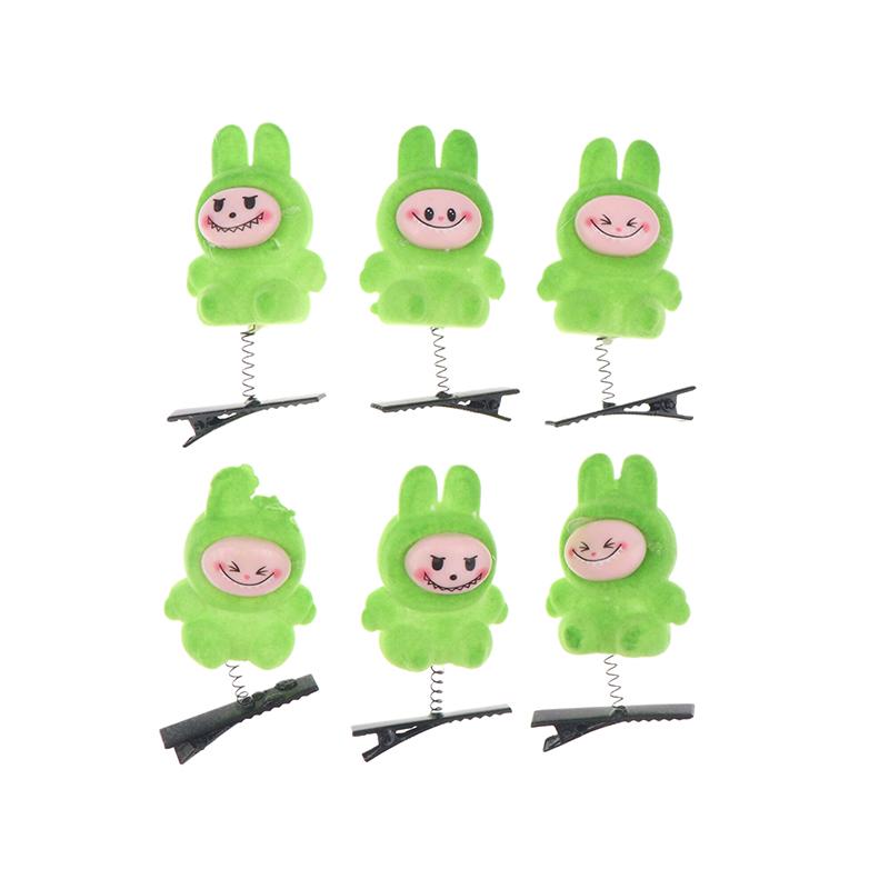 6 stk Kawaii Labubu Vår Hårspenne 3D Tegneserie Dukke Hårnåler Andenebbklemme Hodeplagg Barnas Hårtilbehør Festdekorasjoner