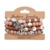 Bohemian Retro Beaded Bracelet with Anchor Pendant