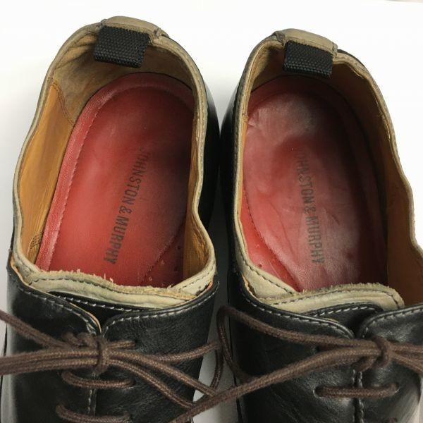 Johnston & Murphy Storlek 13M (30.531.0cm) Cap Toe Straight Tip Business Shoes Svart Herrskor(BEGAGNAD)
