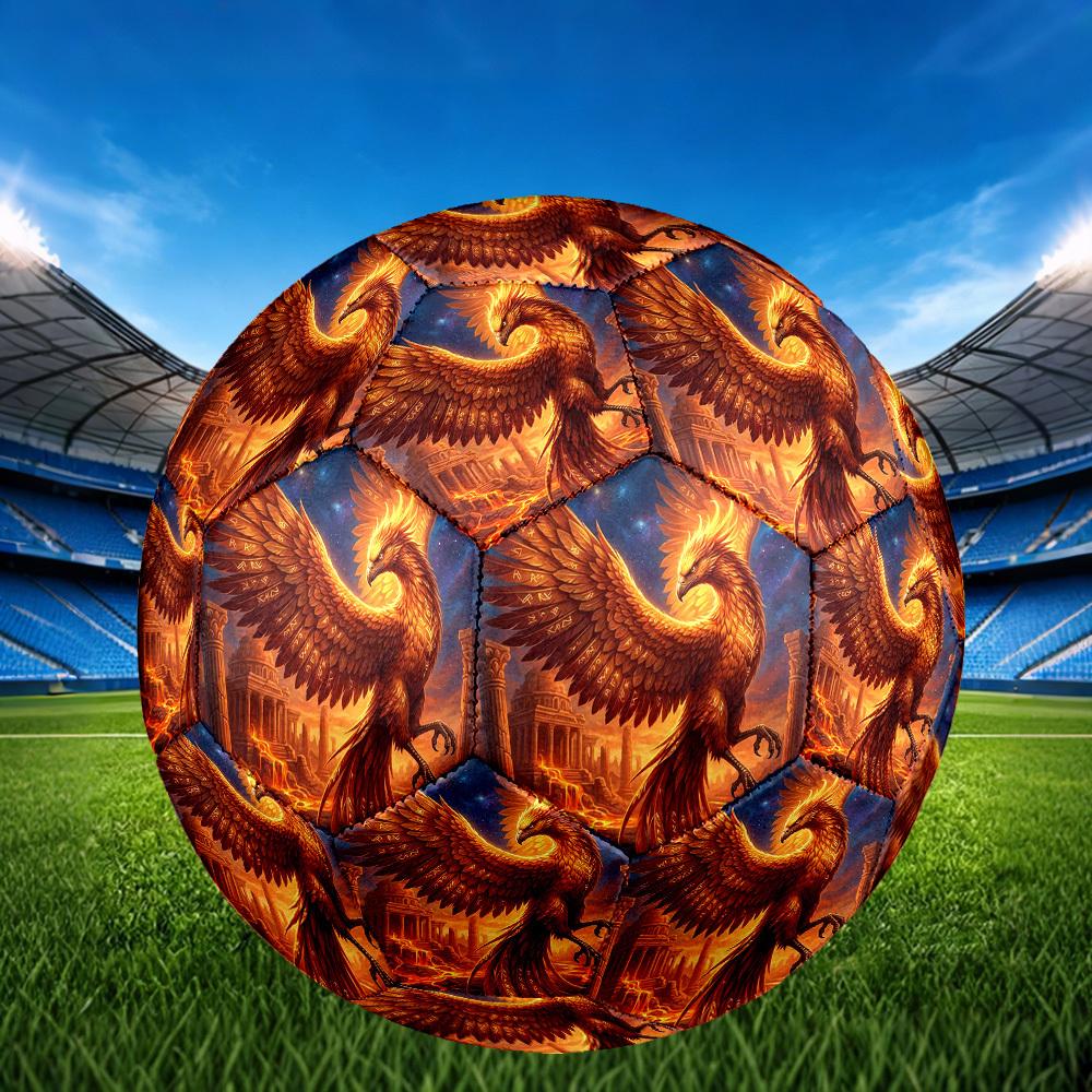 1pc Phoenix Theme Soccer Ball Football, Size 5, Lightweight PVC, Durable Outdoor Training Soccer Ball, Gift M61440