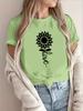 Women's Short Sleeve Crew Neck T-Shirt - Spring Summer Casual Blouse Suitable for Warm Weather, Opaque Round Neck Top with Minimalist Letter