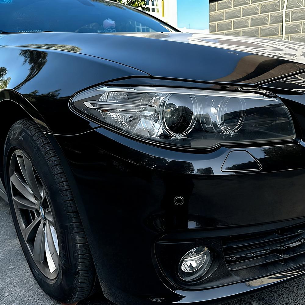 For BMW 5 Series F10 F11 2015-2017 ABS Car Headlights Eyebrow Eyelids Trim Cover Cover Accessories Black/Carbon Look