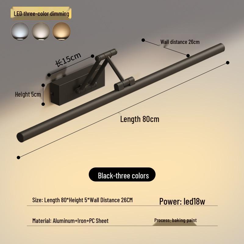 LED Vanity Mirror Light: Drill-Free Installation for Bathroom or Dressing Table Cabinets