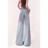 Spring Ladies New Light Color Straight Wide Leg Butterfly Jeans