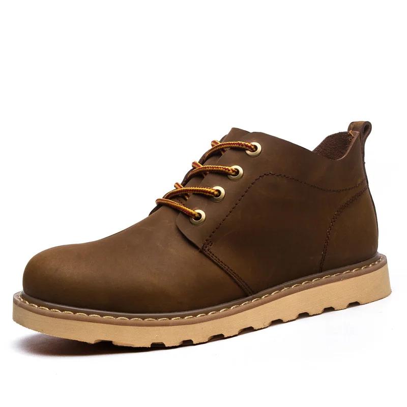 Working Shoes Men Work Boots Brown Boot Genuine Leather Boots for Men Men's Safety Shoe Dress Booty Man Casual Sneakers Ankle &
