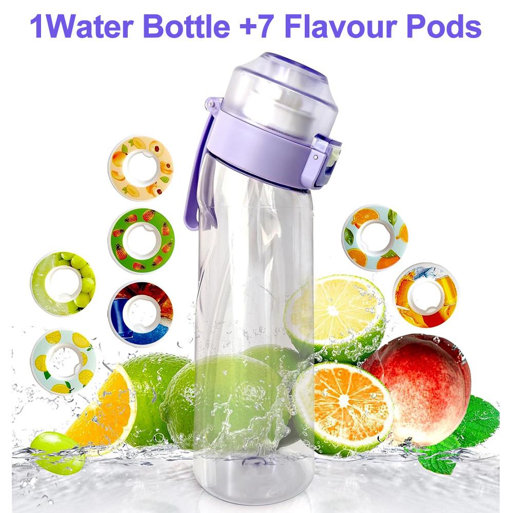650ML Sport-Luftwasserflasche BPA-frei, Fruchtduftkapseln, Auslaufsicherer Sportwasserbecher für Laufen im Freien, Fitnessstudio
