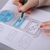 Multifunctional Geometric Ruler Geometric Drawing Template Plastic Stereo Geometry Ellipse Drafting Scale Ruler Measuring Tool