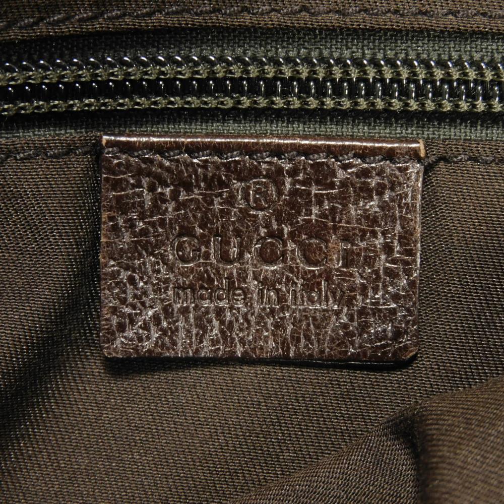 Used 9539 GG Canvas Waist Bag 146304 7929 Calfskin Brown Waist Pouch Shoulder Bag with Embossed Logo Beige Men's from