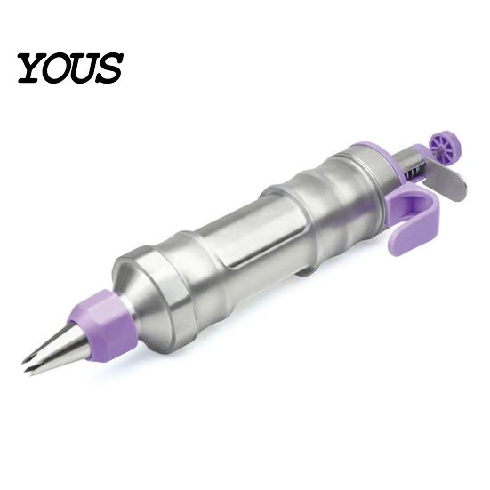 Gadget da Cucina per Dolci Fai da Te Dispenser per Glassa in Acciaio Inossidabile con Ugelli, Pressa per Biscotti e Kit di Strumenti per Decorare Torte, Sac à Poche Riutilizzabile per Glassa