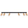 Spot de Teto Preto Retangular 6 Pontos Cúpulas de Cobre 6Xgu10 10W Winx Sl.1380 Sollux Lighting