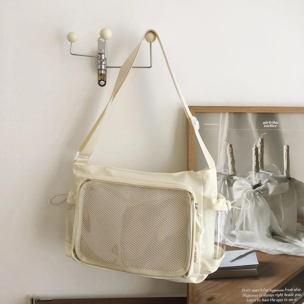 New Harajuku Casual Simple Nylon Shoulder Bag Large Capacity Daily Y2K Commuter Handbag Girl Cute Sweet Ulzzang Ita Bag