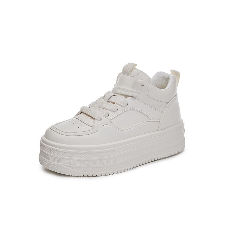 High-top Little White Shoes Women's 2025 Spring New Thick-soled Heightening Board Shoes Sports Shoes Casual Versatile Shoes Children