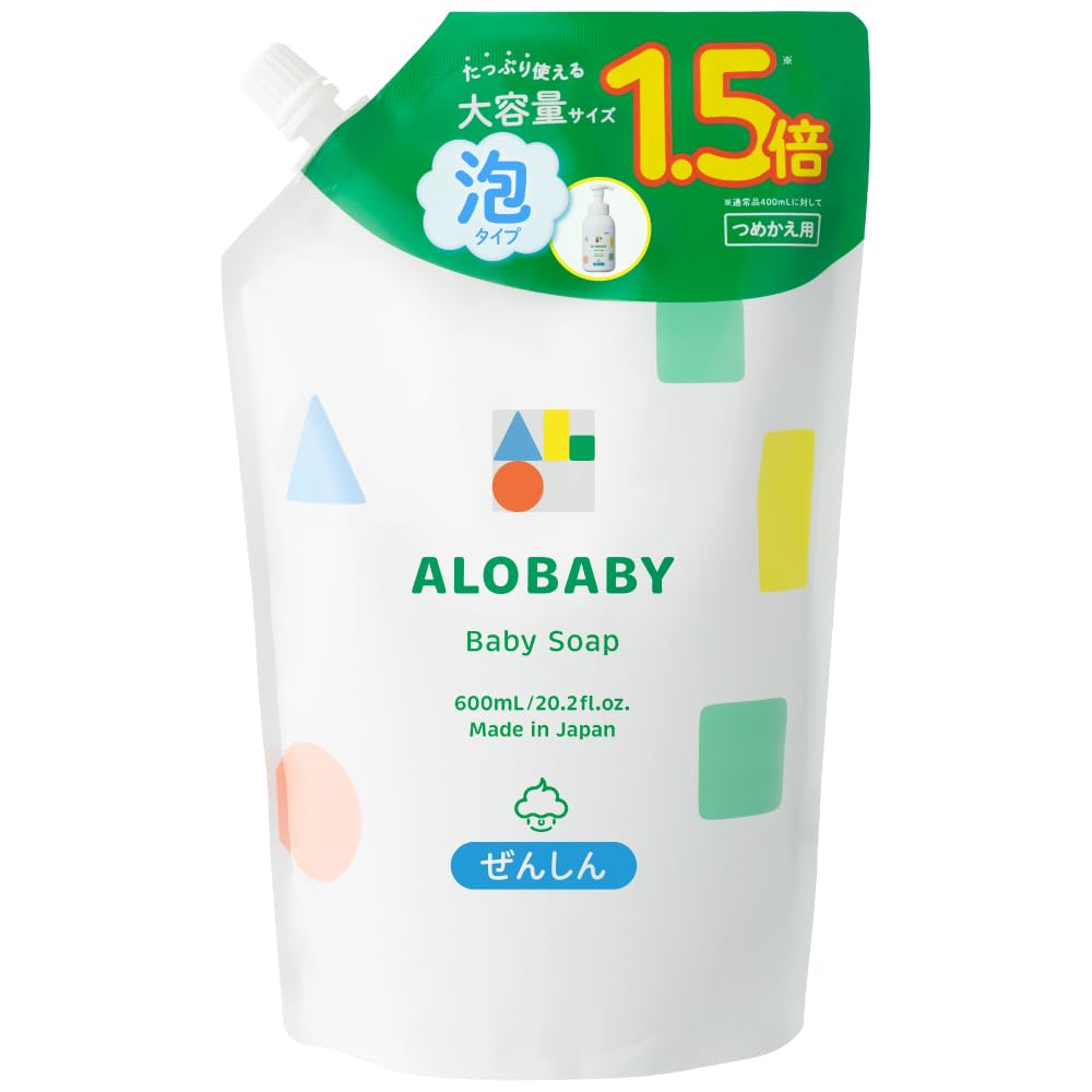 Alobaby Baby Body Baby Whole Body Soap Soap Refill Soap, 600ml, Shampoo, Wash, Additive-Free, Organic, Soap, (Baby 1)