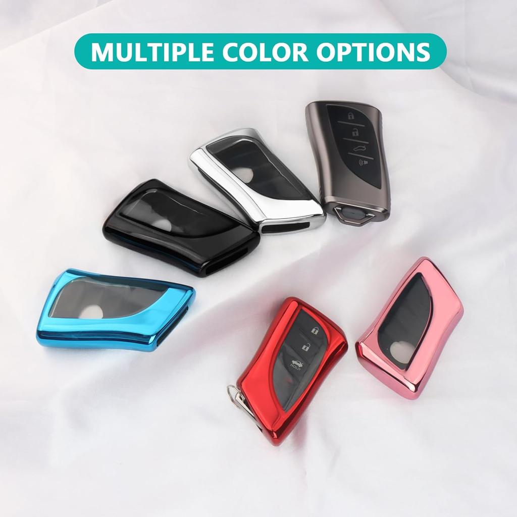 for Lexus Key Fob Cover, Soft TPU Car Key Cover Compatible With 2018-2025 ES250 ES350 GX550 LX600 LS500 LC500h NX300h RX350 RX450h UX200, fit for 4