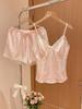 Simple lace lace with chest pad short-sleeved pajamas women's summer comfortable and skin-friendly shorts loungewear set can go out