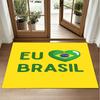 Brazil national football team Design Crystal Velvet Rug Soft Decorative Mat for Bedroom Entrance