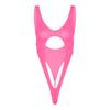 Womens High Cut Thong Leotard with Backless Cutout Stretchy Bodysuit Nightwear Swimwear