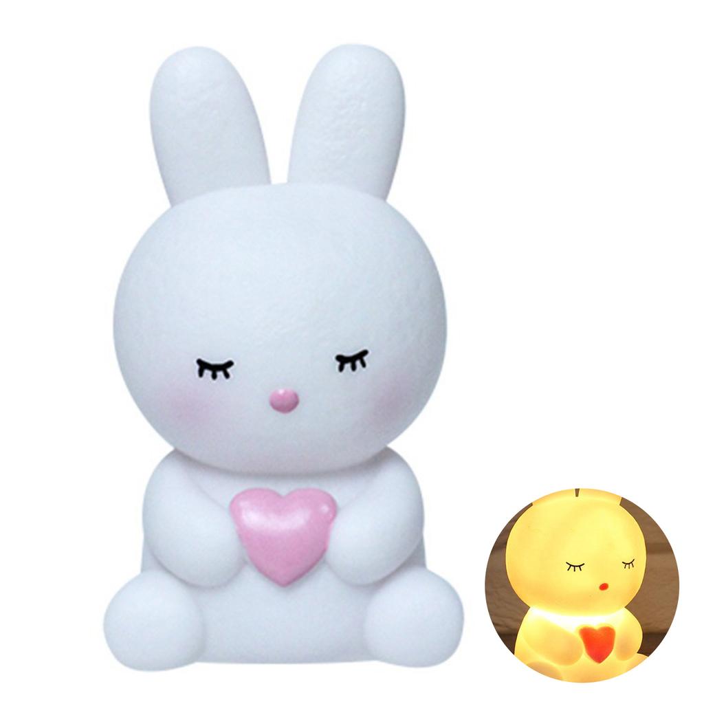 Cute Night Light Cartoon Bunny Desk Lamp Bedroom Bedside Lamp Baby Sleeping Lights Night Light Ornaments Toys Gift