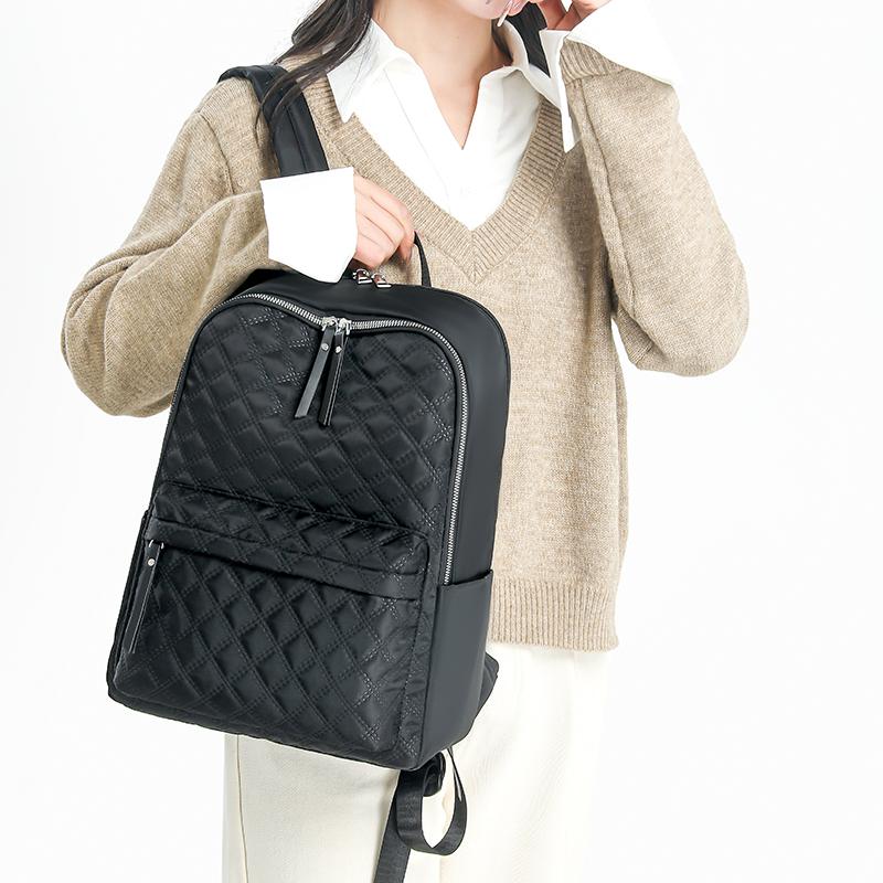 Lightweight Backpack Women's Quilted Rhombic Large Capacity Backpack