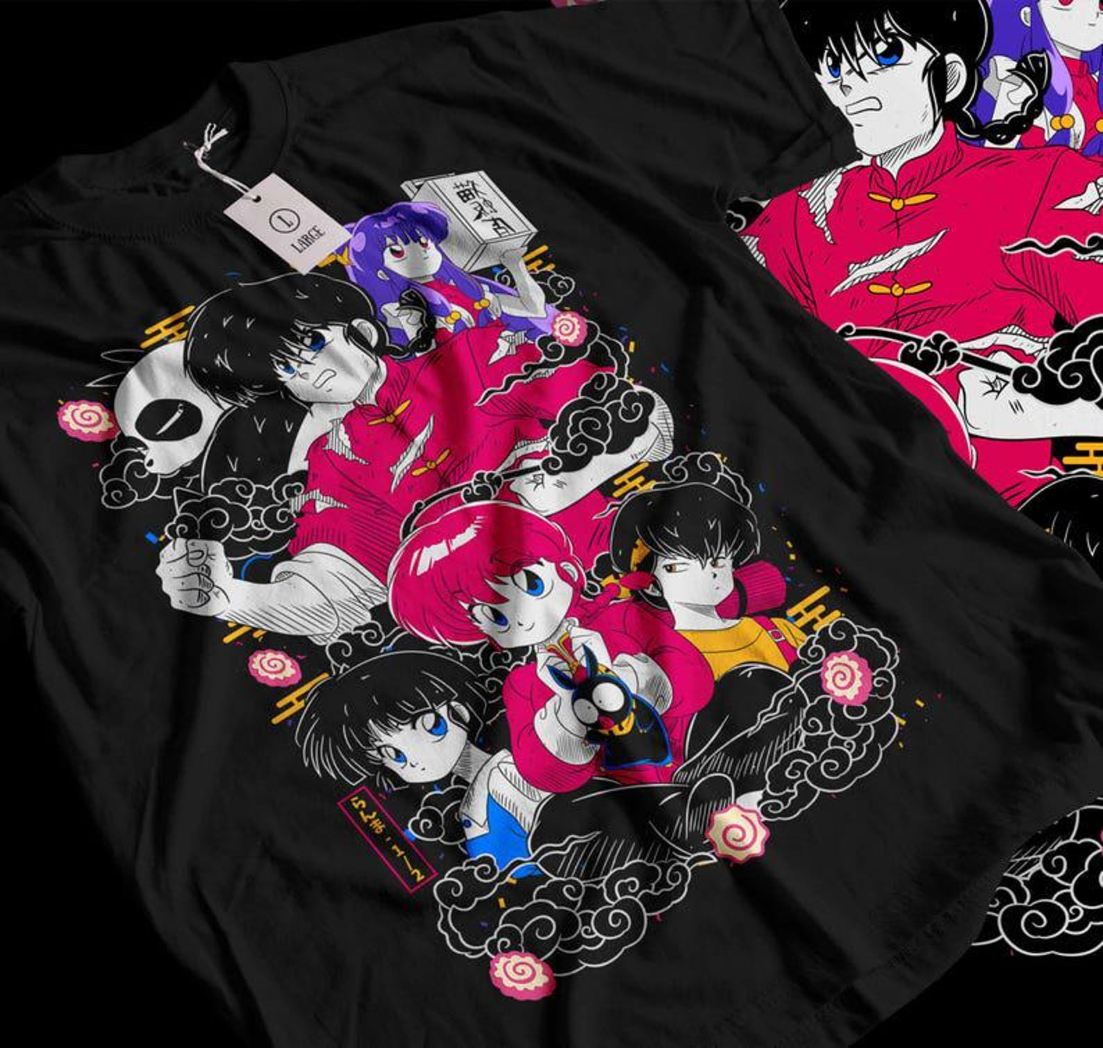 Unisex Ranma Saotome Anime T-Shirt, Genma Panda Manga Shirt S