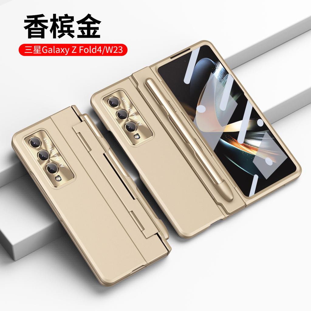 Applicable To Samsung Z Fold1 Mobile Phone Case Flat Hinge Metal Lens Case Film Integrated Fold1 Anti-drop Protective Case