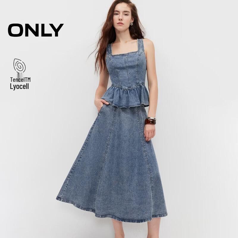Only Women's Summer Tencel Sleeveless Denim Two-Piece Dress