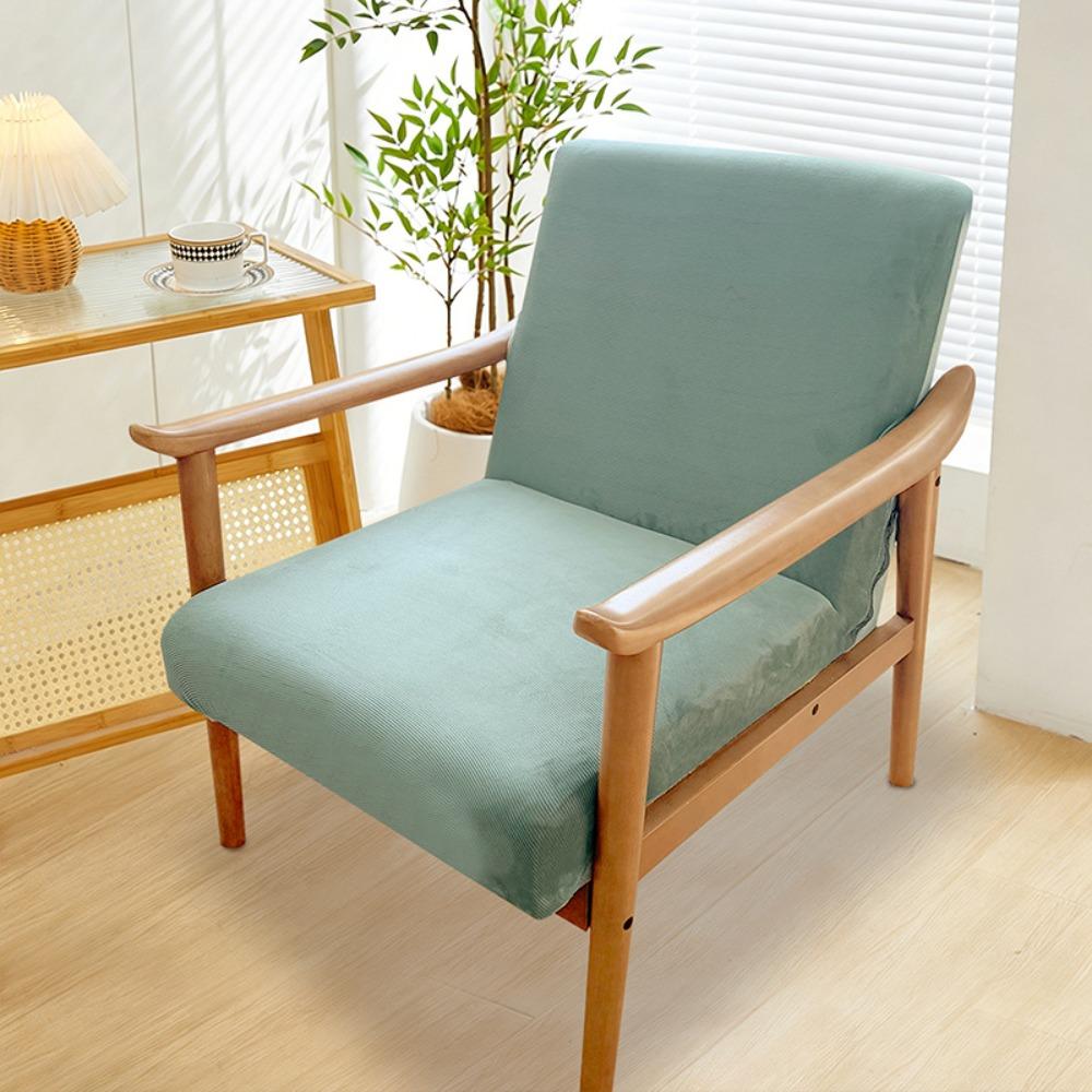 Jacquard Wooden Arm Chair Cover Zipper Seat Slipcover Single Sofa Cover  For Household Hotel
