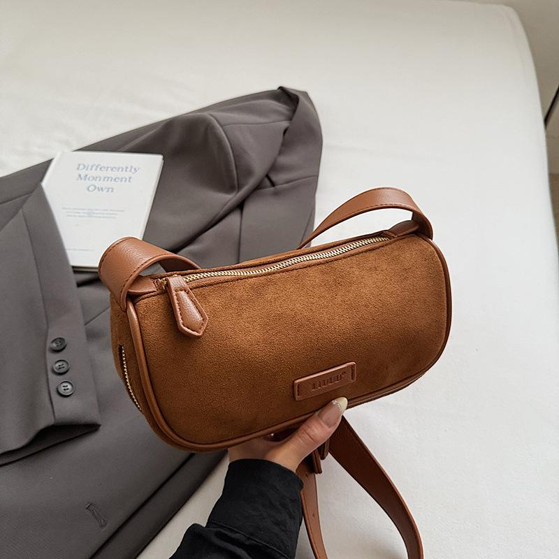Популярная сумка Boston нишевая ретро одноплечевая сумка кроссбоди, сумка-подушка коричневый