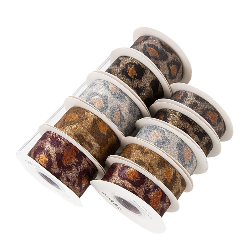 Leopard Print Velvet Ribbon Bow Hair & Clothing Accessories for Gift Box Packaging