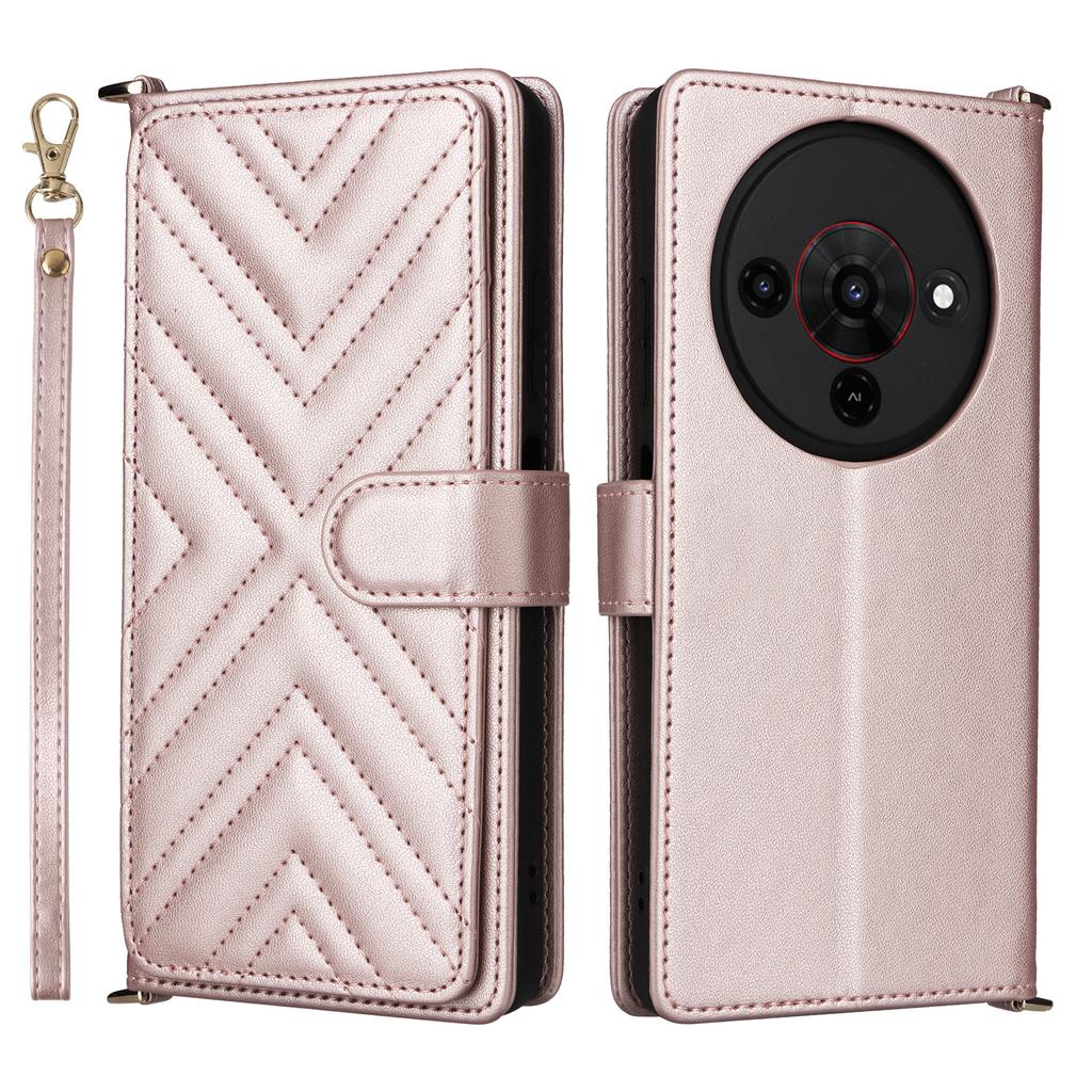 For ZTE Blade A76 5G Case with Shoulder/Wrist Strap Leather Phone Cover Stand Wallet