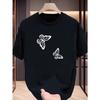 European Sizes Summer Butterfly Pattern Solid-color T-shirt for Men - Simple Design - T-shirt Top