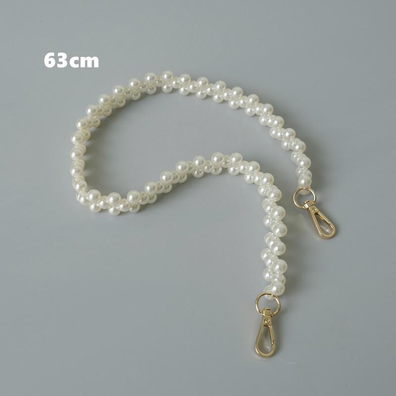 

Новая модная женская сумка, аксессуары для сумок, белая жемчужная цепочка из акриловой смолы, роскошный однотонный ремешок, женские винтажные цепочки-клатчи 63CM белый