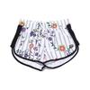 Shorts de Punto Floral Casual Deportivo con Cordón para Mujer Parte Inferior Blanco 597467-02