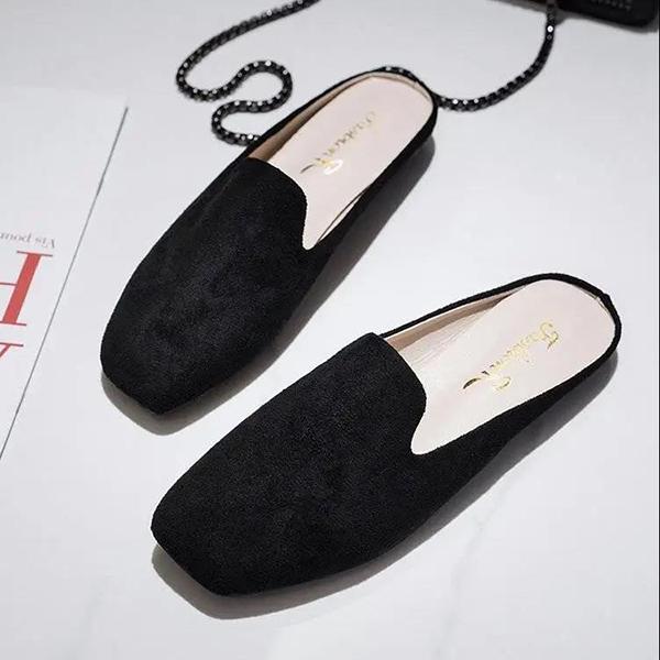 

Женские летние тапочки Baotou, противоскользящие домашние тапочки с мягкой подошвой, нескользящие уличные повседневные однотонные тапочки 35 чёрный