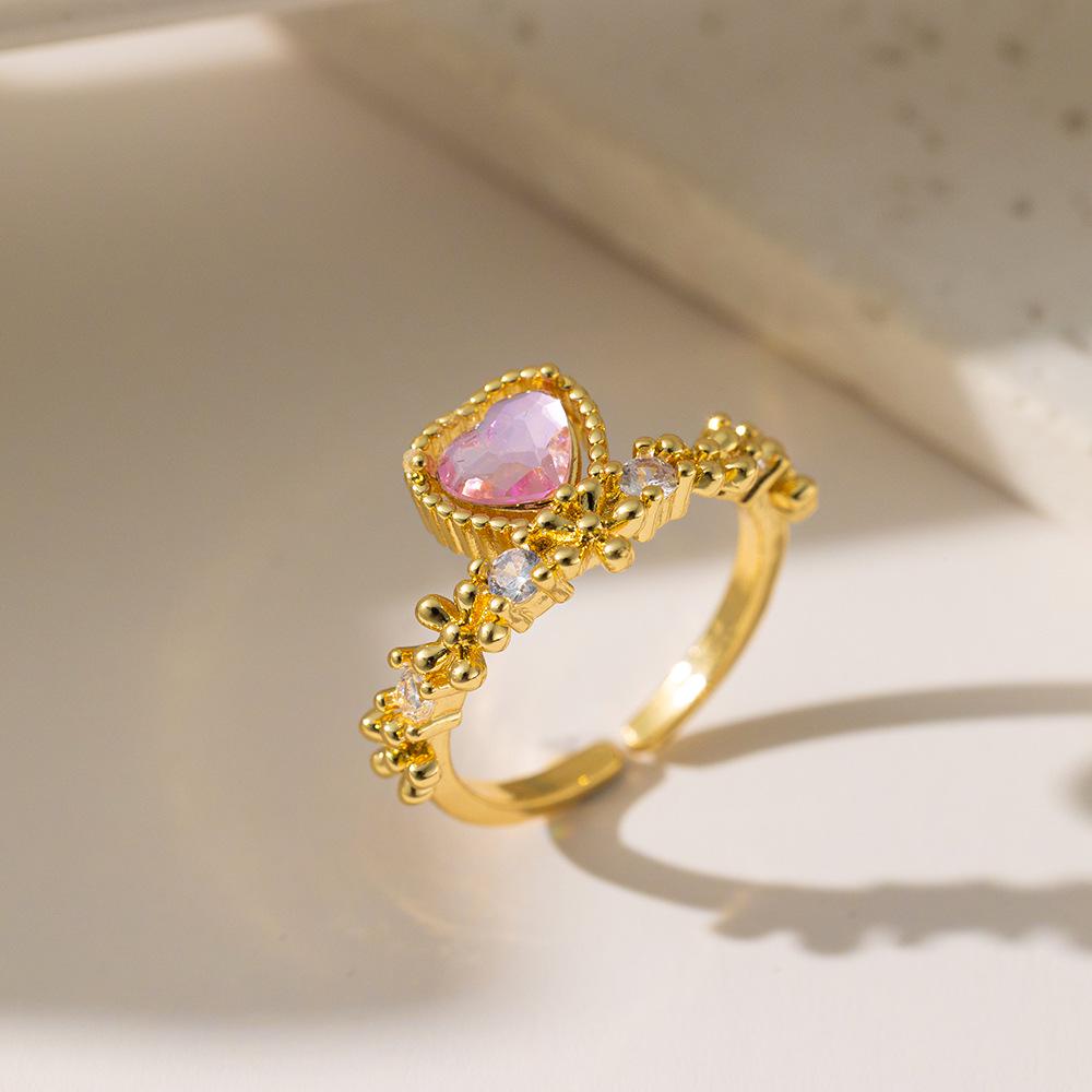 Micro-Inlaid Zircon Fashion Open Ring - Adjustable Luxury Index Finger Jewelry for Women