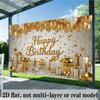 Party Backdrop Happy Birthday Christmas Birthday White Photo Booth Background Wall Decor