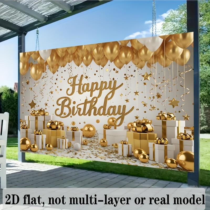 Party Backdrop Happy Birthday Christmas Birthday White Photo Booth Background Wall Decor
