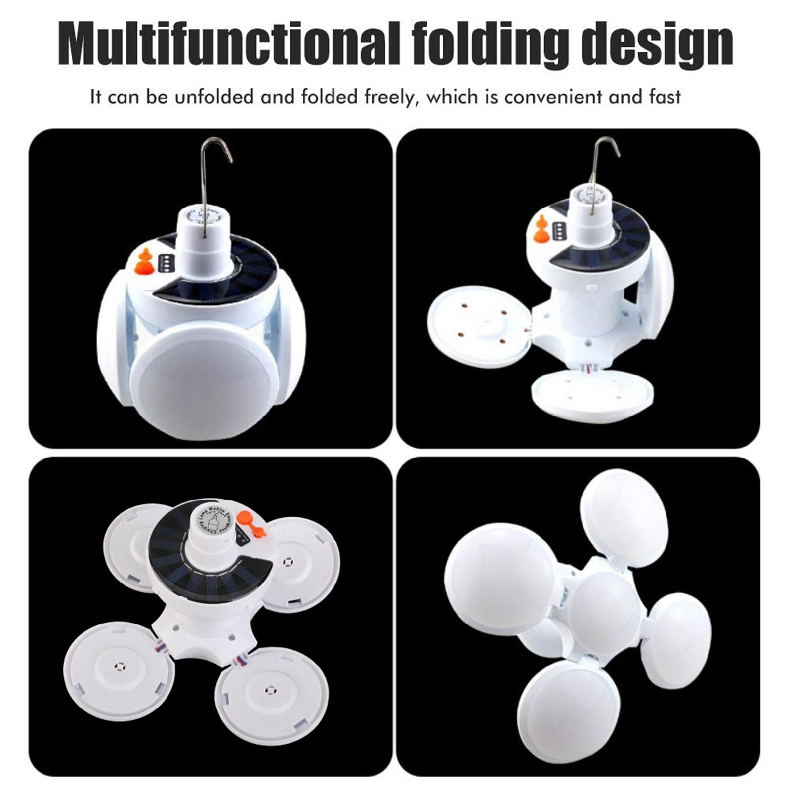 

Солнечный светодиодный фонарь для кемпинга, перезаряжаемый портативный фонарь для палатки с крючком для подвешивания, складные футбольные лампочки