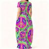Ladies Loose Crew Neck Short Sleeve Dress Plus Size Breathable Clothes For Summer Street And Daily Leisure