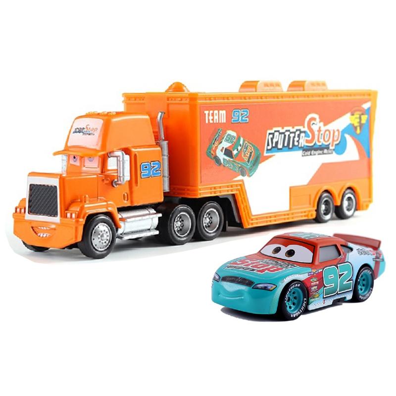 Pixar Cars Truck Attached Model Car Anime Figure Mack Semi-Hauler Rust-eze Racing Toys Container Trucks Children Birthday Gifts