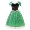 Vestito Cosplay Elegante Regina Anna di Frozen per Bambina con Accessori