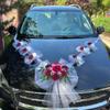 Paint-Safe Wedding Car Decoration Pollen-Free Fleet Pull Flower Car Gauze Ribbon Bow Bridal Convoy