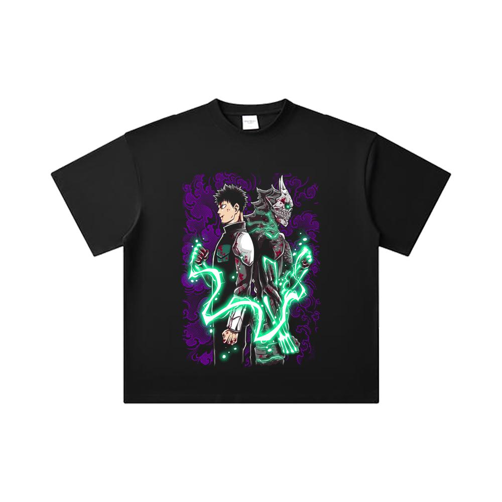 260 GSM Doppelgarn 32er Zählart 100% Baumwolle Kaiju No 8 V9 Kafka Druck Unisex Schweres Baumwoll-T-Shirt
