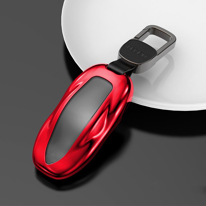S Car Remote Key Fob Case Cover With Belt Aluminum Alloy Key Shell For Tesla Model S Model 3 Model X Model Y