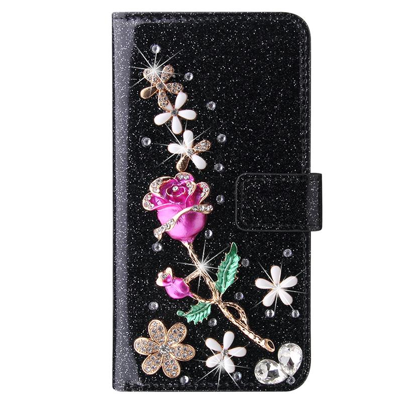 

Glitter Wallet Leather Case For iPhone 17 ProMa Air 16 E Pro 15 Plus 14 13 Pro 11 12 MINI XSMax Flip Flash Rose Cover For iPhone 12mini