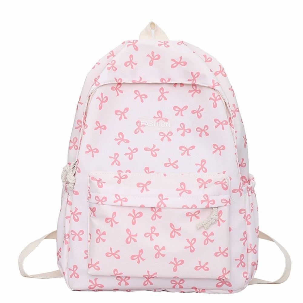 

Lightweight Students School Bag Nylon Teenagers Shoulder Bag Bow Backpack Junior High School розовый
