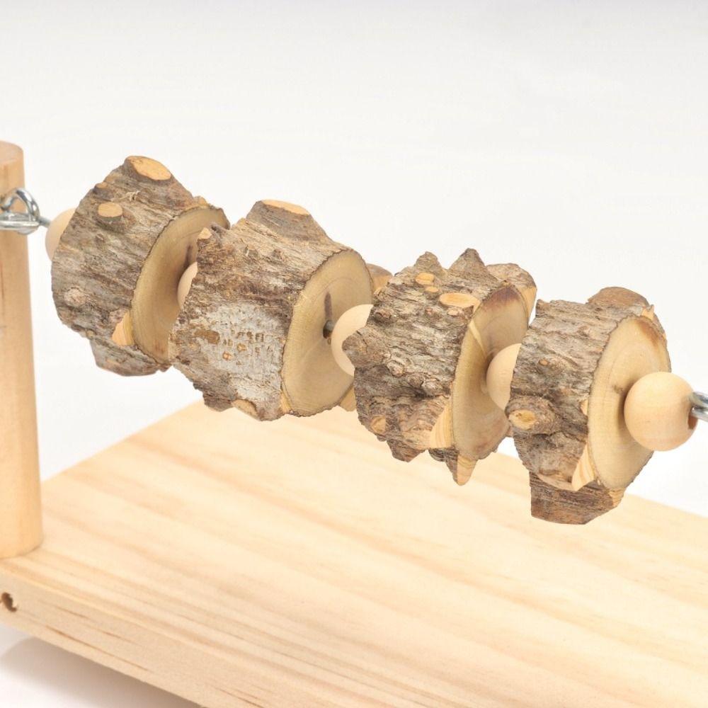 Natural Wooden Parrot Perch Stand Bite-resistance Bird Teeth Chew Toy Sun Birds