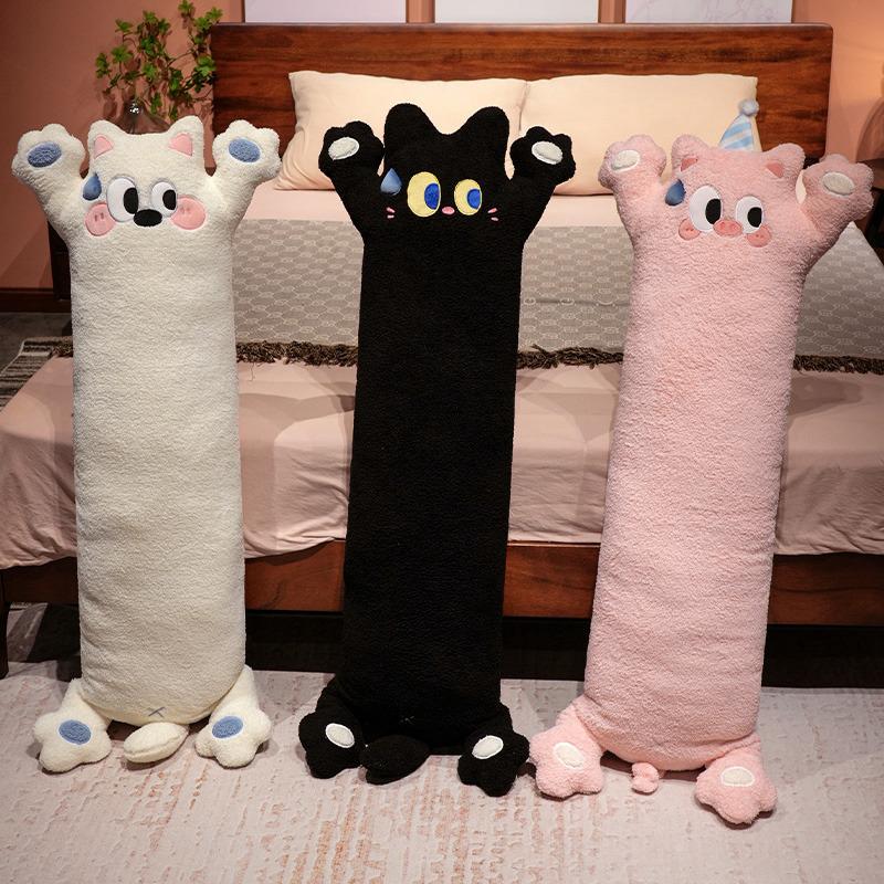 Cartoon Soft Black Cat Long Throw Pillow Plush Toy Doll Dog Dog Doll Home Sofa Pillow Cushion