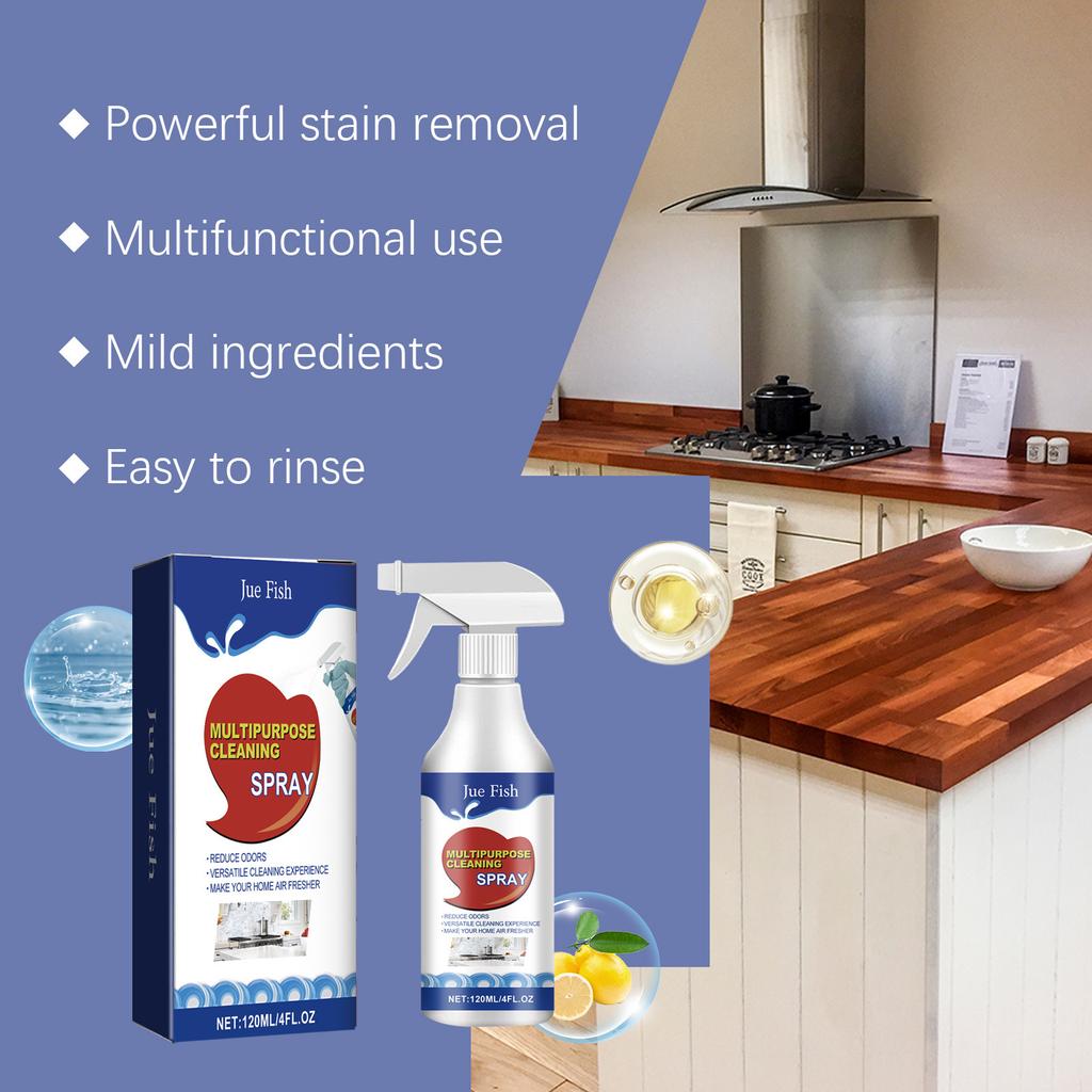 JUE-FISH Multi-Purpose Cleaning Spray Kitchen Heavy Duty Tile Stains Multi-Purpose Cleaning Household Cleaner